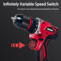 Perceuse électrique sans fil portable Fengren Red 20V avec 21+1 réglages de couple 45Nm, batterie lithium-ion et chargeur OEM