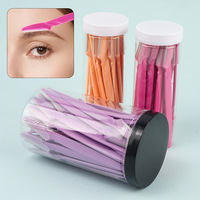 En gros, tondeuse à sourcils simple à manche droit pour débutants, en acier inoxydable, emballée en sachet, pour une épilation précise, Zhejiang