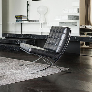 Fauteuil de loisirs individuel, style nordique simple, pour hôtel, salon, salle d'exposition, en cuir et tissu, design moderne, avec accoudoirs en métal - Product Image 4