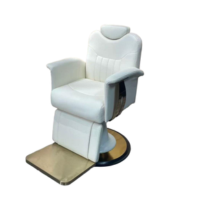 Nuova Poltrona da Barbiere di Lusso con Base Rotonda Dorata, Sedia Reclinabile Idraulica Moderna per Parrucchiere - Product Image 4