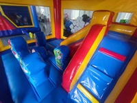 Château gonflable à bascule pour enfants, vente chaude, fabriqué en Chine, avec toboggan et combinaison de jeux