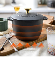 Poêle en fonte robuste à double poignée pour four hollandais noir pour la cuisson du pain à l'intérieur et à l'extérieur