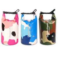 Sac à dos camouflage personnalisé avec logo, 5L 10L 15L 20L 30L, bleu rose, PVC, double bandoulière, résistant à l'eau, sac étanche