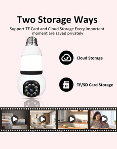 Telecamera a Lampadina Wireless a Doppia Lente per Sicurezza Domestica con Rilevamento Movimento Intelligente, Allarme, Comunicazione in Tempo Reale e Visione Notturna a Colori - Product Image 2