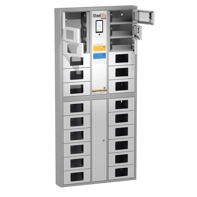 24 Doors Usb-C Micro Apple Lightning Charging Steel Mobile Phone Charging Station Lockers Kiosk