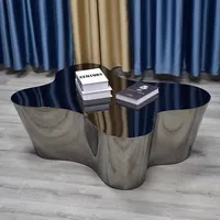 Table basse en acier inoxydable effet miroir, table d'appoint nordique pour canapé d'angle, mobilier de salon, fabricant, vente en gros, OEM, ODM, sur mesure