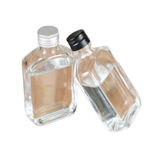 Bán Buôn Kính Phẳng 50Ml 100Ml 300Ml <span class=keywords><strong>500Ml</strong></span> Rượu Vang Bia Chai Whisky Chai Brandy Vodka Chai Thủy Tinh Với Nhôm Vít Nắp - Product Image 5