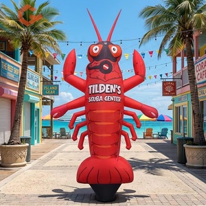 ตุ๊กตาเป่าลมรูปกุ้งก้ามกรามสำหรับโฆษณาอาหารทะเลกลางแจ้ง ตุ๊กตาเป่าลมแบบกำหนดเองได้ - Product Image 1