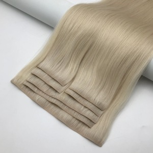 Clip invisible en 100% Extensiones <span class=keywords><strong>de</strong></span> cabello humano Fábrica al por mayor Inventario <span class=keywords><strong>de</strong></span> doble dibujado Clip sin costuras en - Product Image 3