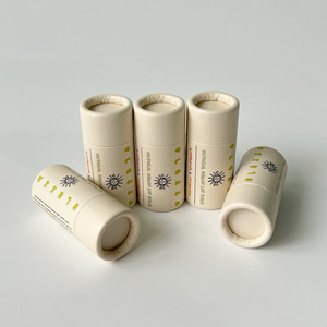 Usine personnalisée 100% recyclable Kraft rouge à lèvres papier Tube à la main 30g baume à lèvres emballage cylindre disparition impression déodorant - Product Image 2
