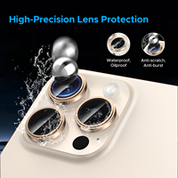 Protecteur d'objectif de caméra de téléphone portable KUZOOM Grade AAA, installation facile, verre trempé 9H amélioré, anti-reflet pour iPhone 12 13 14 15 16