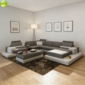 Divano Angolare in Pelle di Lusso, Divano Modulare a <span class=keywords><strong>L</strong></span> Contemporaneo per Hotel e Soggiorno - Product Image 5