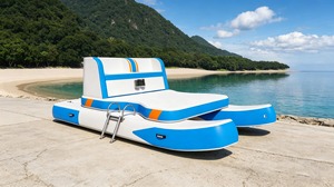 Yacht de plaisance gonflable en PVC, catamaran gonflable pour lac et extérieur, yachts flottants gonflables avec <span class=keywords><strong>moteur</strong></span> électrique pour les vacances en mer - Product Image 5