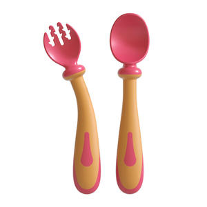 Juego de tenedor y cuchara giratoria para bebé, Material PP, diseño cónico sin Bpa, suministros de alimentación para 0-12 meses con caja de almacenamiento - Product Image 5