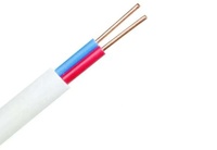 Kabel Tembaga Padat Datar Berlapis PVC BVVB Tugas Berat, 2 Inti 1.5-6.0mm2, Penutup Putih Merah Hitam, Tegangan 300/500v