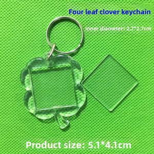 X48 Diy Acrylic Blank <b>Keychain</b> Custom Clover Bear Bag Shape Transparent Key Chains Charm Pendant Blanks Acrylic Photo Frame Keyc - Product Image 4