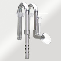 AQUAPRO NVS Ensemble de skimmers écologiques en acier inoxydable argenté pour l'élimination des huiles, accessoires pour tuyaux d'entrée et de sortie d'aquarium