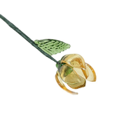 Fleur de tulipe en verre de style Murano faite à la main avec tige, figurine miniature en cristal de tulipe pour la décoration de table à la maison, cadeau