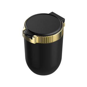 Cendrier de voiture en gros, vente chaude, facile à nettoyer, cendrier de voiture en acier inoxydable détachable avec couvercle, lumière LED bleue pour la plupart des porte-gobelets de voiture - Product Image 1