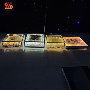 การตกแต่งสถานที่จัดงานแต่งงานที่ราบรื่นทำให้เวทีแสงแอลอีดี3D เวทีงานแต่งงานที่ทันสมัย - Product Image 2