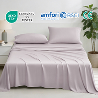 Ensemble de draps en bambou 100% biologique, écologiques, 300TC, doux et soyeux, 4 pièces, respirant, rafraîchissant, pour toutes les saisons, pour la maison