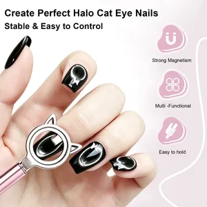 <b>Cat</b> Ear Shape Halo <b>Cat</b> Eye Nail Magnet Strong <b>Ring</b> Magnetic Tool for Glass Bead Side Light Nail Art DIY Magnetic Gel Manicure - Product Image 2
