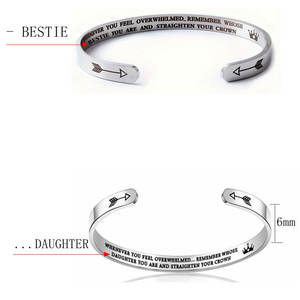 Bracelet et jonc tendance en acier inoxydable 316L étanche et anti-ternissement, bracelets inspirants pour femmes et hommes - Product Image 3