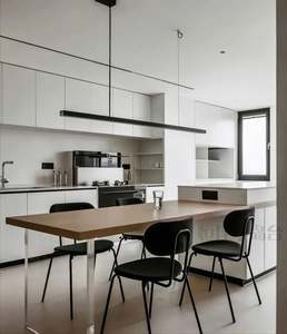 Juego de Muebles de Cocina Personalizados Gratis, Muebles de Cocina Modernos con Encimera de Mármol, Fregadero Integrado y Mesa de Isla - Product Image 2