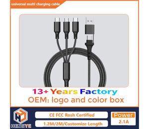 5 trong 1 tinh khiết Đồng Type-C đa chức năng điện thoại Micro USB Loại C sạc cáp 1.2m siêu sạc cáp bện cáp dữ liệu - Product Image 3