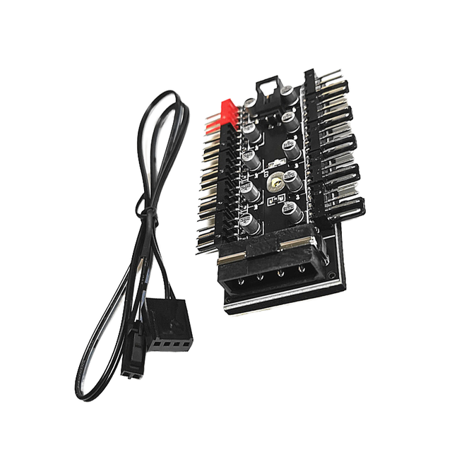 Teucer 1-to-10 PWM Fan Hub Power 4-Pin/3-Pin PC Cooling Fan Splitter Sync Controller Double Layer Desktop in Stock