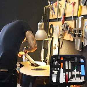 25 pièces de règle d'<span class=keywords><strong>action</strong></span> de réparation de guitare tournevis clé hexagonale fichiers Kit d'outils de guitare Kit d'outils de réparation de guitare - Product Image 5