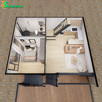 Villa de luxe modulaire préfabriquée à deux étages, détachable, portable, en acier, pour hôtel-resort, écologique et traditionnelle