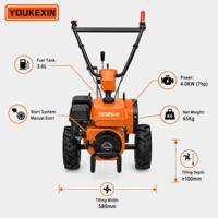 Mesin Pengolah Tanah Mini Petrol YKX Professional 4x4 Rotary Tiller untuk Pekerjaan Pertanian di Medan Bukit