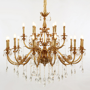 Jewellerytop <strong>Baroque</strong> Classic Crystal Multi <strong>Lustre</strong> Pendant Light Living Room Dining Room Brass Chandelier - Product Image 3