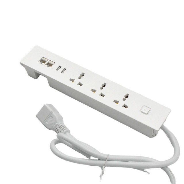 Universal Multiple Socket USB Switch IEC Power Strip bar Recessed Power Strip with Usb Universal Extension Socket