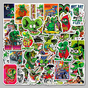 สติกเกอร์ลายการ์ตูนหนู <span class=keywords><strong>Fink</strong></span> สไตล์ใหม่,สติกเกอร์กราฟฟิตีวาดภาพถนนสำหรับแล็บท็อปขวดติดผนังกันน้ำติดผนัง50ชิ้น - Product Image 3