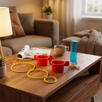 Kit de cage à oiseaux de bureau avec dessus ouvert arqué, balançoire suspendue, planches d'activités latérales et bouteille d'eau pour les canaris et les perruches