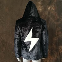Manteau en Fausse Fourrure pour Homme, Chaud et Épais, Noir, Blanc, Vert, Rouge, Flush, Patchwork, Couleur