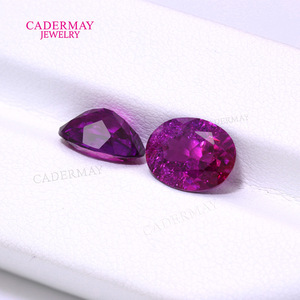 CADERMAY JEWELRY Cultivated Sapphire Oval Loose Stone Rose Purple Red For Jewelry Making - Product Image 2