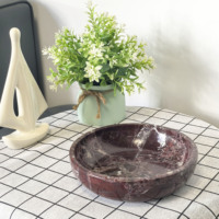 7,9'' Natürliches Modernes Marmor-Tablett mit Landschaftsmuster und Griff für Schmuck- und Kosmetikpräsentation, Schlüsselhalter, Dekoration für Hochzeit, Zuhause und Büro