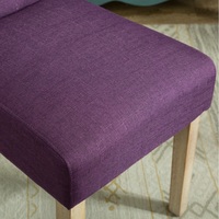 Chaise de salle à manger Habit en bois massif et polyester tufté Parsons, lot de 2, violet