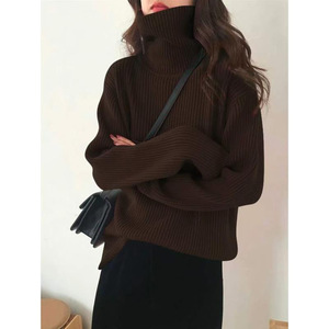 Nuevo suéter de <span class=keywords><strong>cuello</strong></span> <span class=keywords><strong>alto</strong></span> de otoño e invierno para <span class=keywords><strong>mujer</strong></span>, estilo grueso y Perezoso - Product Image 1