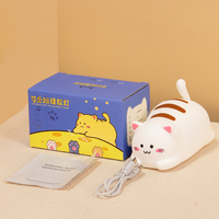 Lampe tactile intelligente en silicone pour chambre d'enfant Design mignon de chat Usine Oeil de protection Mini taille Veilleuse Batterie