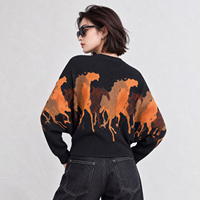 Blouse plissée élégante à imprimé cheval, pièce de superposition raffinée, vente en gros directe usine pour boutiques mondiales