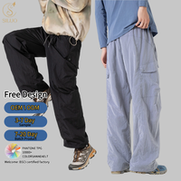 Celana Olahraga 3-in-1 Unisex Outdoor, Nyaman, Ringan, Bahan Nylon, Dilengkapi Tali Serut dan Kantong, Cocok untuk Hiking dan Santai