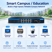 Switch PoE gestionado de 8 puertos 2.5G con 2x10G SFP+, Switch Gigabit Ethernet L3 de 270W 802.3at/af PoE+ para WiFi6 AP/Cámara IP/AVoIP