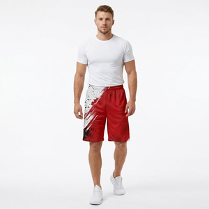 Shorts deportivos de secado rápido para hombre, con estampado por sublimación, cintura elástica, estilo natación, con bolsillos, estampado por sublimación, shorts de surf. - Product Image 1