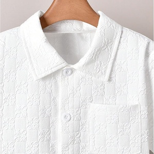 Conjunto de 2 Piezas de Verano Ecológico para Hombre RoseSeek, Ropa de Playa y Vacaciones, Texturizado, 100% Fibra de Bambú, con Pedrería, Manga Corta, con Botones - Product Image 3