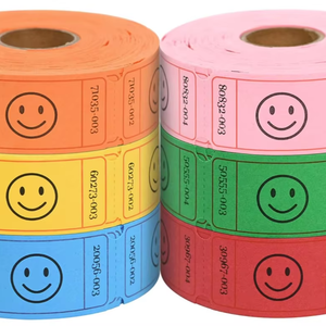 Billets de tombola de 1x2 pouces, couleurs assorties, numérotés de manière consécutive pour événements et tombolas - Product Image 1
