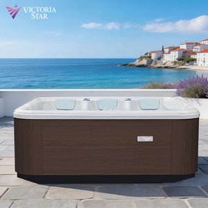 Baignoires de Luxe Jacuzzi Spa Extérieur 4 Personnes Hydromassage Carrées en Plastique pour Bain Profond - Product Image 1